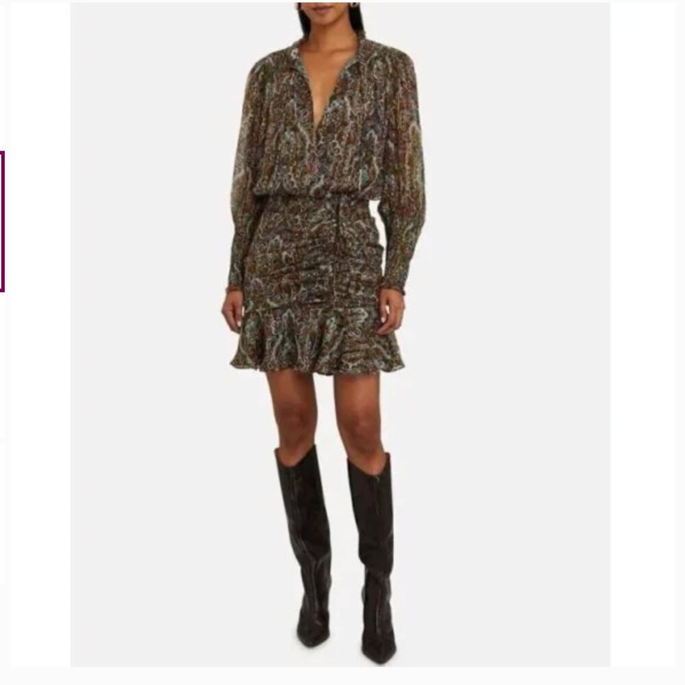 Veronica Beard, Armeria Lurex Paisley Mini Dress Size 4